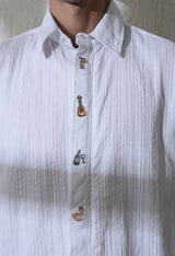Men's Island Trail embroidered shirt in white – La Moon