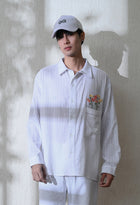 Men White Garden Muse Embroidered Shirt