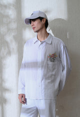 Men's Garden Muse embroidered shirt in white – La Moon