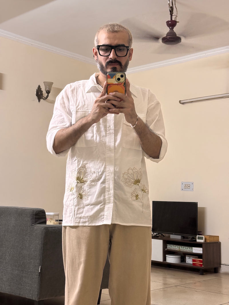 dev styled in la-moon embroidered atelier shirt