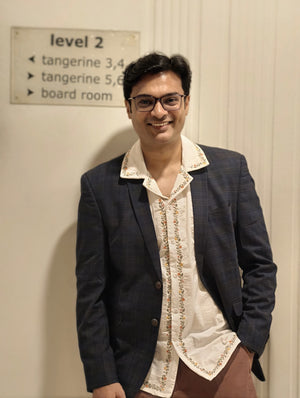 apurva styled in la-moon fruit motif shirt