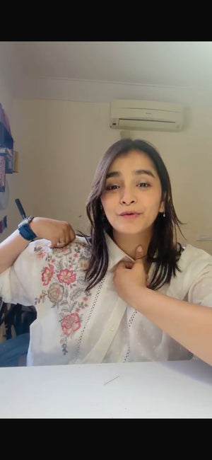 kavya styled in la-moon white linen shirt